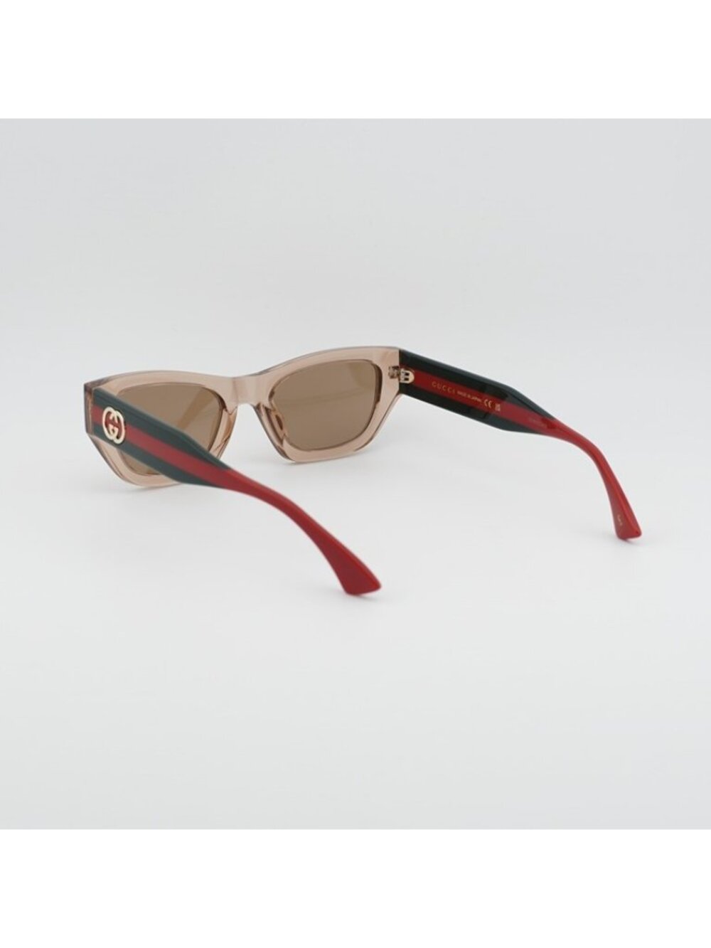 Gucci GG2116S 004 Sunglasses Transparent Brown Cat Eye Frame, Brown Lenses - Picture 5 of 11
